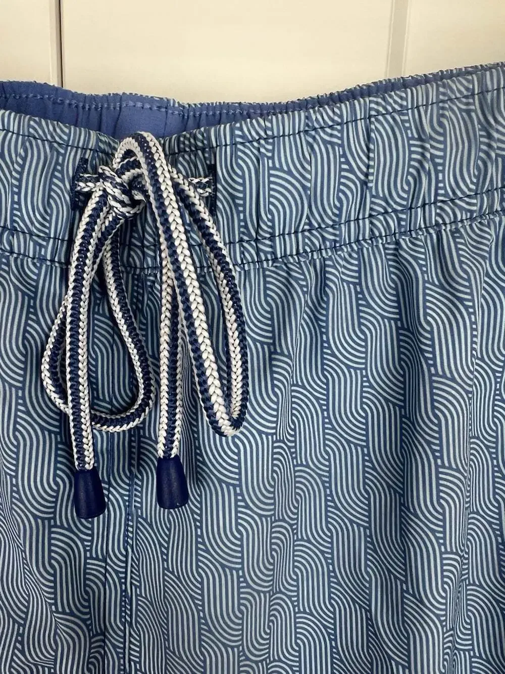 Peter Millar Crown Swim Trunks Men XXL Blue Geometric 7” Inseam NWT $108